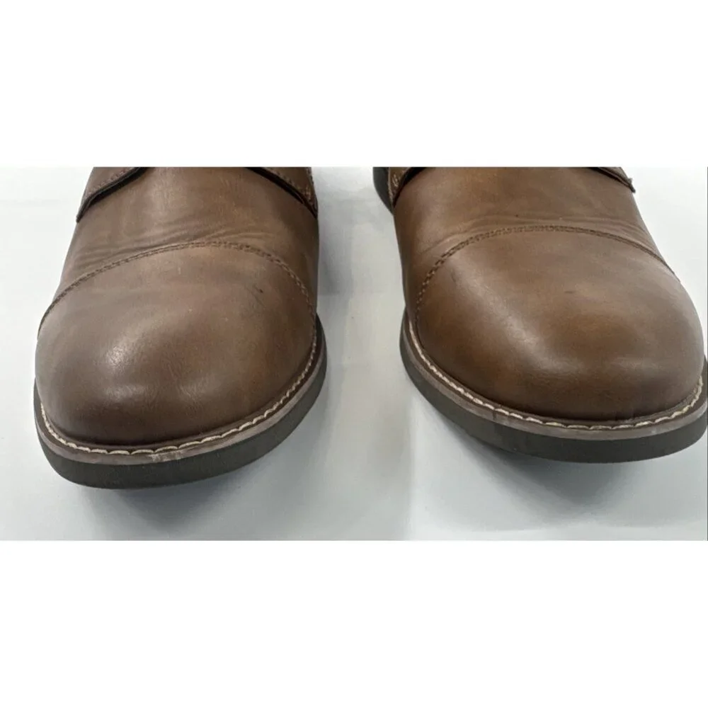 Izod Oxford Shoes Mens 13 M Tan Faux Leather Memory Foam Lace Up Dress Casual